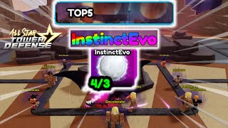 TOP5 Raid Solo Gameplay Instinct Evo  Roblox All Star Tower Defense [upl. by Holsworth325]