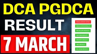 📚DCA PGDCA Exam Result 2024 Date Release dca pgdca computer [upl. by Vig]