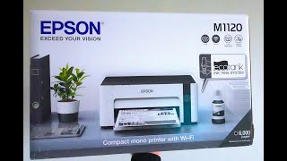 Unboxing Epson EcoTank M1120 first setting [upl. by Enneirda633]