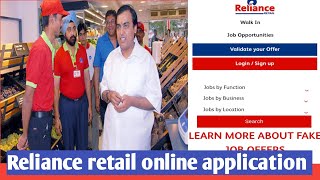 How to apply online in Reliance retail  All format  Benefits of working in Reliance [upl. by Cioban]