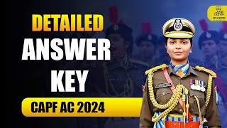 UPSC CAPF AC 2024 Detailed Answer key  CAPF AC Exam  Part 1 capf upsccapf capfac [upl. by Durr]