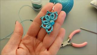 Мастер класс серьги фриволите Фриволите иглой Earrings needle tatting Frivolité Occhi [upl. by Dorian]