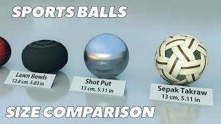 Sports Ball Size Comparison  3D [upl. by Simson]