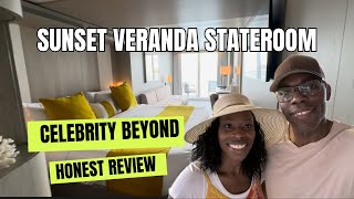 Unveiling the Celebrity Beyond Stateroom  detailed review of the Sunset Veranda balcony stateroom [upl. by Ennovahs]