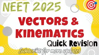 Vectors amp kinematics quick revision  𝐎𝐧𝐞 𝐬𝐡𝐨𝐭 𝐫𝐞𝐯𝐢𝐬𝐢𝐨𝐧 𝐨𝐟 𝐕𝐞𝐜𝐭𝐨𝐫𝐬 𝟏𝐃 𝟐𝐃 neetphysics foryou [upl. by Morganica]