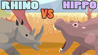 Hippo vs Rhino  Animal Tournament S1  Animal Animation [upl. by Zita]