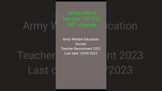 AWES Army Welfare Education Society Army school teacher vacancy 2023 form [upl. by Ranitta]