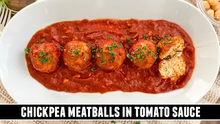 The BESTEVER Chickpea Meatballs  SpanishStyle with Tomato Sauce [upl. by Retsbew]