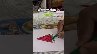 Watermelon drawing and coluring 🍉🍉🖌️ [upl. by Eirod]