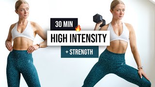 30 MIN Full Body Sweaty STRENGTH and CARDIO HIIT Workout  With Weights Home Workout No Repeats [upl. by Elodie]