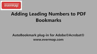 Adding Leading Numbers to PDF Bookmarks [upl. by Ainsworth]