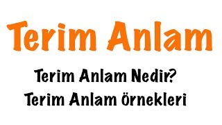 Terim Anlam Nedir Terim Anlam Konu Anlatımı [upl. by Range]