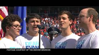 Dear Evan Hansen cast sings the Denver Broncos National Anthem [upl. by Hime]