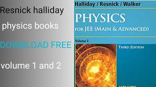 Resnic Halliday book download volume 1and 2 pdf link physics Resnichallidey amandhatarwal [upl. by Mavis242]