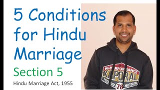 Essential Conditions for Hindu Marriage Section 5 Hindu Marriage Act 1955 Part 3 [upl. by Notnek]