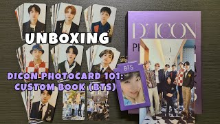 BTS Dicon Photocard 101 Custom Book Unboxing [upl. by Ereveneug]