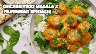 Costco Chicken Tikki Masala amp Parmesan Spinach 🥰 healthydinner [upl. by Fiora286]