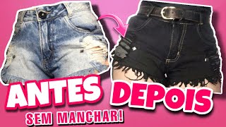 DIY  COMO TINGIR SHORT DE PRETO COM CORANTE EM PÓ SEM MANCHAR  PASSO A PASSO  comotingirtoupa [upl. by Yaker]