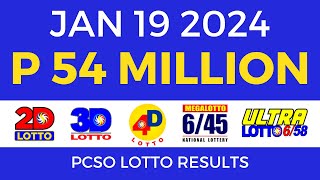 Lotto Result January 19 2024 9pm PCSO [upl. by Pulchi]