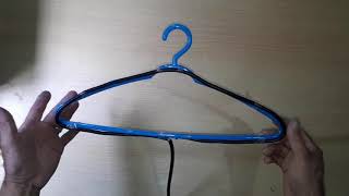 MUY FACIL Antena interior para tv con percha azul y cable de television [upl. by Ddahc899]