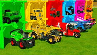 TRANSPORTING HARVESTERS SPRAYERS MIXER TRUCK amp GARBAGE TRUCK WITH TRUCKS Farming Simulator 22 [upl. by Liagibba]