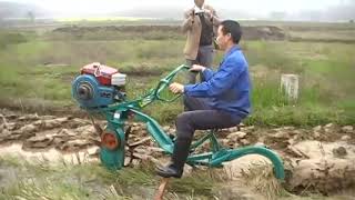 MIni Paddy Field Rice Weederfarm cultivatorrotary power tiller agricul tural [upl. by Anauqcaj]