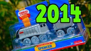 Battery Powered SPENCER Thomas Wooden Railway Toy Train Review 2014 Fisher Price Mattel [upl. by Yeroc]