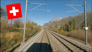 4K Führerstandsmitfahrt Chur  Sargans  Rheintal Schweiz Rhinevalley Switzerland Cabride Heididorf [upl. by Nyltak]