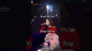 Who Rap it better 🤔 bruno or rosè or youngji ytshorts fypviralシ apt rap rosesarerosie [upl. by Nahshon]