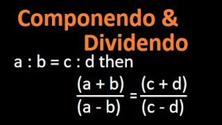 Componendo and dividendo  properties of proportion  Arithmetic  Bank Po IBPS [upl. by Killam]