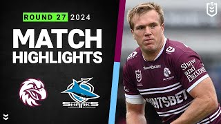 NRL 2024  Sea Eagles v Sharks  Match Highlights [upl. by Eilasor]