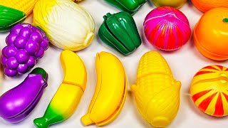 ASMR 木のおままごとセットと本物の野菜と果物を切る！おもちゃでリアルなやさいの名前をおぼえよう [upl. by Tiffanle]