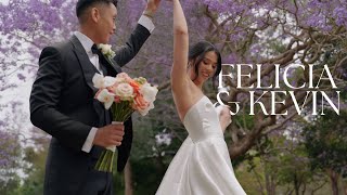 A Wedding During Sydneys Jacaranda Season  Felicia  Kevin  Cinematic Wedding Video Trailer [upl. by Brodench]