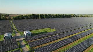 aerial view of solar farm on the green field at su 2022 01 18 23 34 47 utc [upl. by Nrek]