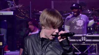 Justin Bieber sings Baby David Letterman Live [upl. by Nomannic]