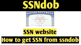 How to get SSN from ssndob website  Billing Secret Online Earning [upl. by Siuraj]