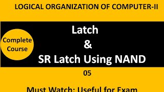 Latch  SR LATCH  S R Latch using NAND gates  Logical Organization of Computer 2  BCA LOC [upl. by Enaxor]