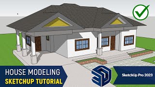 ✅ How to Design Build or Create a House in SketchUp Pro 2024 3 Bedroom House [upl. by Silden678]