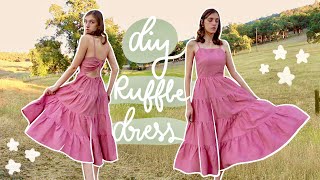 DIY Tiered Ruffle Dress  Step by Step Sundress Tutorial [upl. by Ennaxxor]