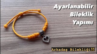 Ayarlanabilir Bileklik Yapımı Floş İple Bileklik Yapımı 🦋😍 Friendship Bracelets Arkadaş Bilekliği [upl. by Innob]