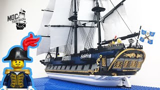 Lego pirate ship MOC  quot La Grenouille quot The Bluecoat Frigate Speed Build [upl. by Ahsenhoj]