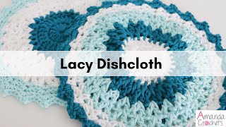 Lacy Dishcloth  Easy Dishcloth Pattern  Beginner Crochet [upl. by Sualocin]