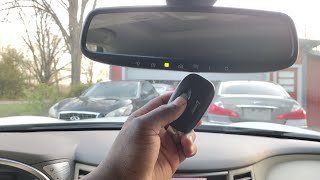 Infiniti QX70 Programming Garage Door Opener HomeLink buttons in rearview mirror [upl. by Orelu]