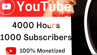 4000 hours watch time amp 1000 subscribers 100 monetize [upl. by Nayk]