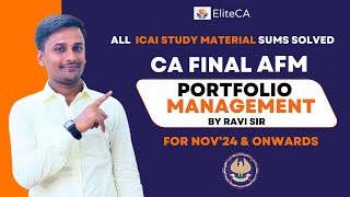 Portfolio Management  AFM CA Final Revision  ICAI Study Material  All sums covered  Nov 24 [upl. by Rourke]