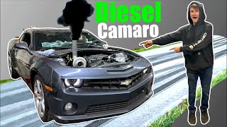 I put a Diesel Motor in a Camaro First Start [upl. by Retsevlis719]