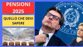 PENSIONI 2025TUTTO QUELLO CHE DEVI SAPERE [upl. by Eradis]