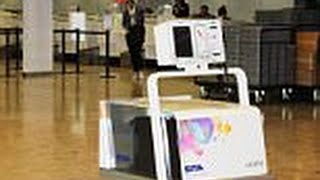 The Future of Bag Drops New Robot Leo SITAs Baggage Robot at Geneva Airport [upl. by Asyl]