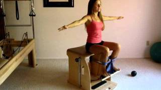 Pilates Exercises on the Chair Leg Work Sitting [upl. by Niwrehs]