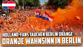 Nächster OranjeWahnsinn NiederlandeFans nehmen Berlin ein Nederlandse fans in Berlin [upl. by Anatnas721]